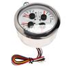 4in1 85mm Guage Multifunction Fuel Level Oil Pressure Water Temp Volt Meter DC 9‑32V for Car RV Boat Motorcycle White