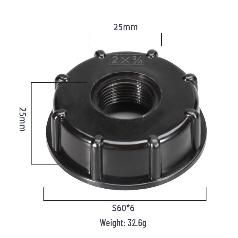 IBC Ton Barrel Valve Adapter Cover: 4-Point, 6-Point, 1-Inch Double Inner Tooth Center Ring Adapter