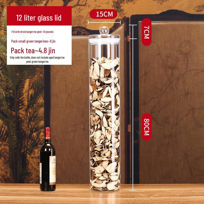 Large Glass Food-Grade Storage Jar for Dried Tangerine Peel and Tea Sealed for Freshness