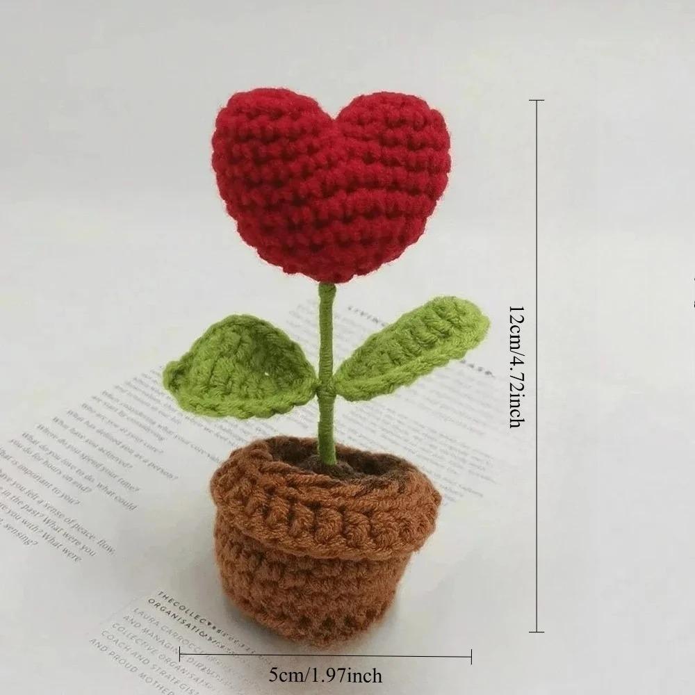 Artificial Flower Potted Plant Hook Woven Flower Pots Flower Decoration Creative Gift Small Ornament For Home & Garden