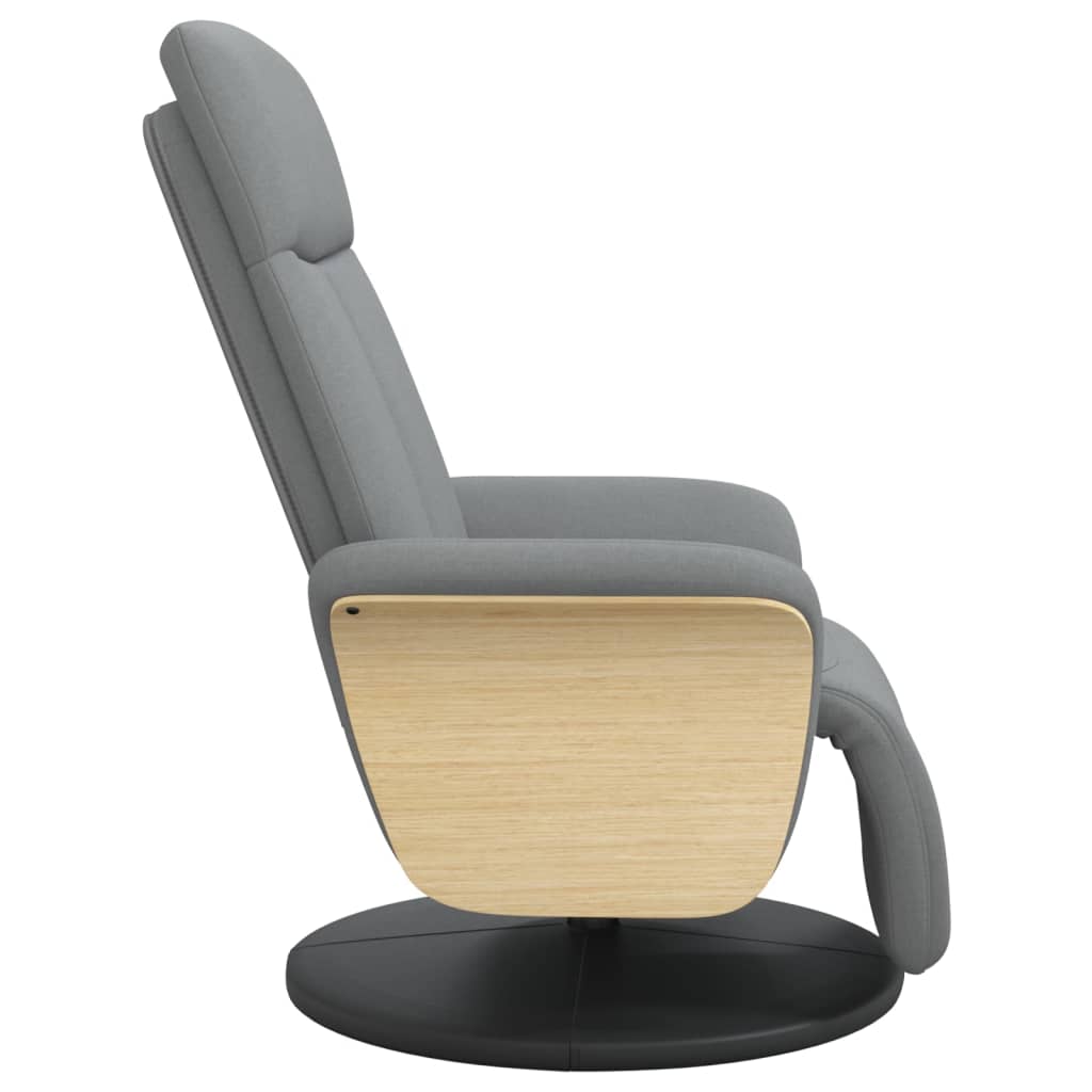 Relaxation Armchair with Footrest Light Grey Fabric