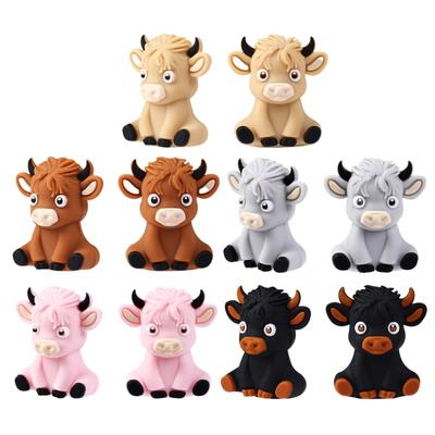 2mm Cartoon Animal Silicone Beads Craft Bead For Handmade Bracelets And Keychain Making Teether Decoration 20pieces