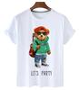 T-shirt Divertente con Stampa Orso Donna Moda Cartone Animato Harajuku Casual T-shirt Femminile Estiva Manica Corta Top T-shirt Unisex Maglietta Unisex