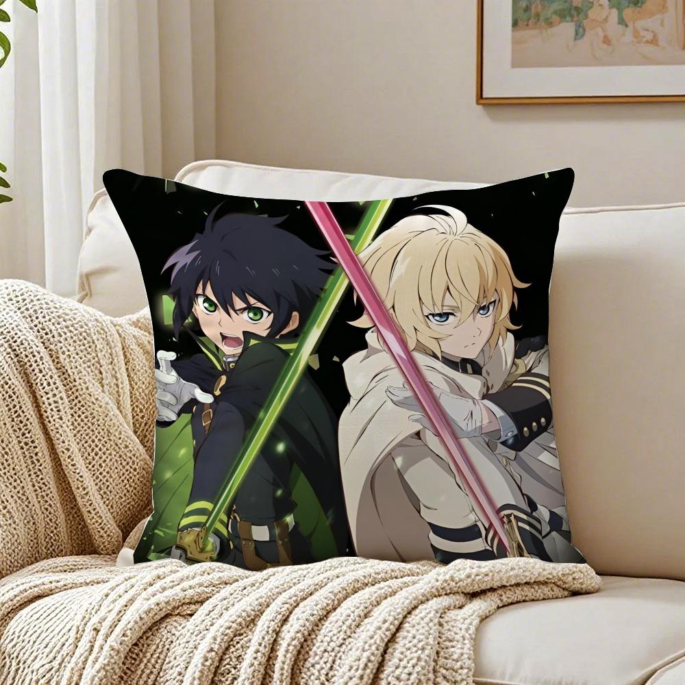 Dark Japanese Anime SSeraph of the End Cushion Cover Pillowcase Antidustmite living Room Sofa Decor Cushion Room
