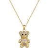 Full Diamond Bear Light Luxury Temperament Full Diamond Necklace Women'S Versatile Collarbone Chain Titanium Steel Chain