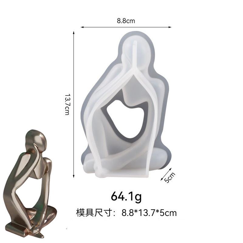 3D Abstraktes Denkporträt Kerze Silikonform DIY Nordische Kunst Abstraktes Menschlicher Körper Gipsform Epoxidharz Handwerk Heimdekor