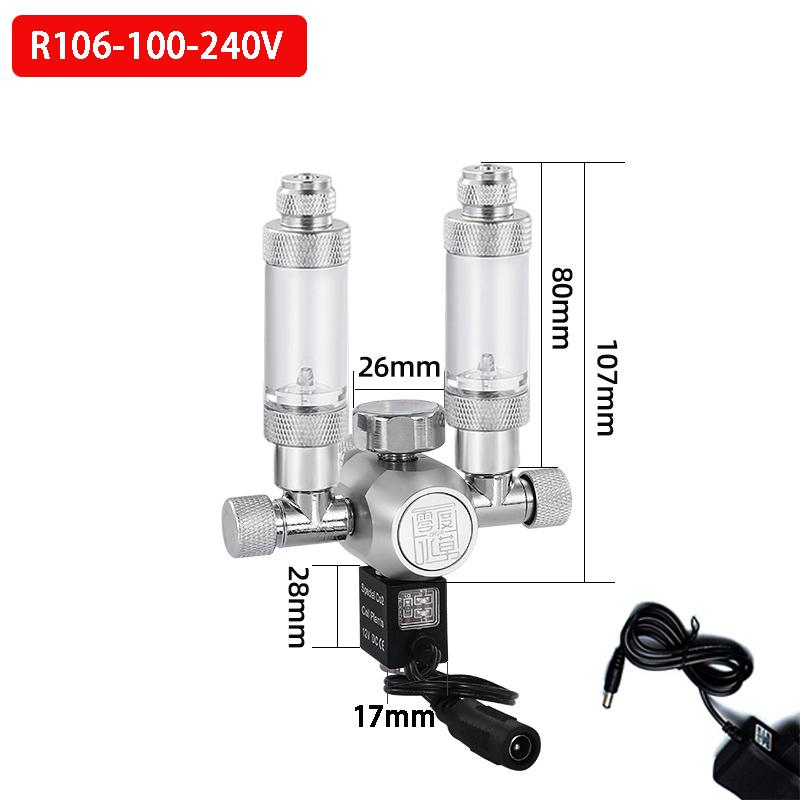 DIY Aquarium CO2 Regulator Solenoid Valve Kit Check Valve Fish Tank CO2 Control Pressure System Cylinder Pressure Reducing Valve G5-8-EU plug