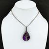 Pandantiv Arborele Vieții Labradorit Foc Violet Înfășurat în Sârmă de Cupru Pandantiv cu Piatră Prețioasă Înfășurat în Sârmă de Cupru Bijuterii Handmade Cadou Pentru Mamă