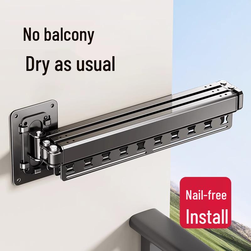Invisible Retractable Folding Clothes Drying Rack for Indoor/Outdoor Use