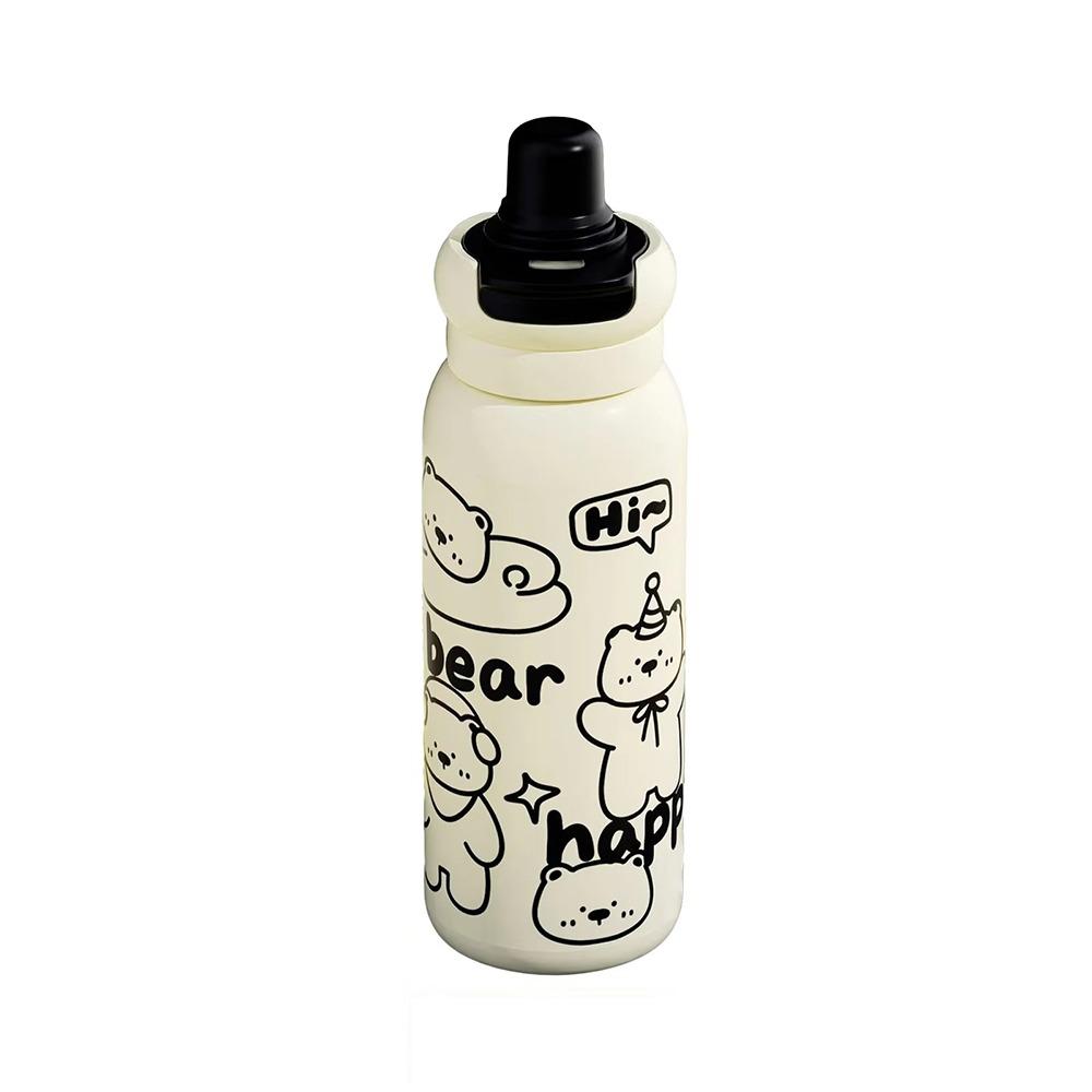 620ml Capacity Vacuum Insulated Water Bottle High-Capacity Straw Travel Cup  Student
