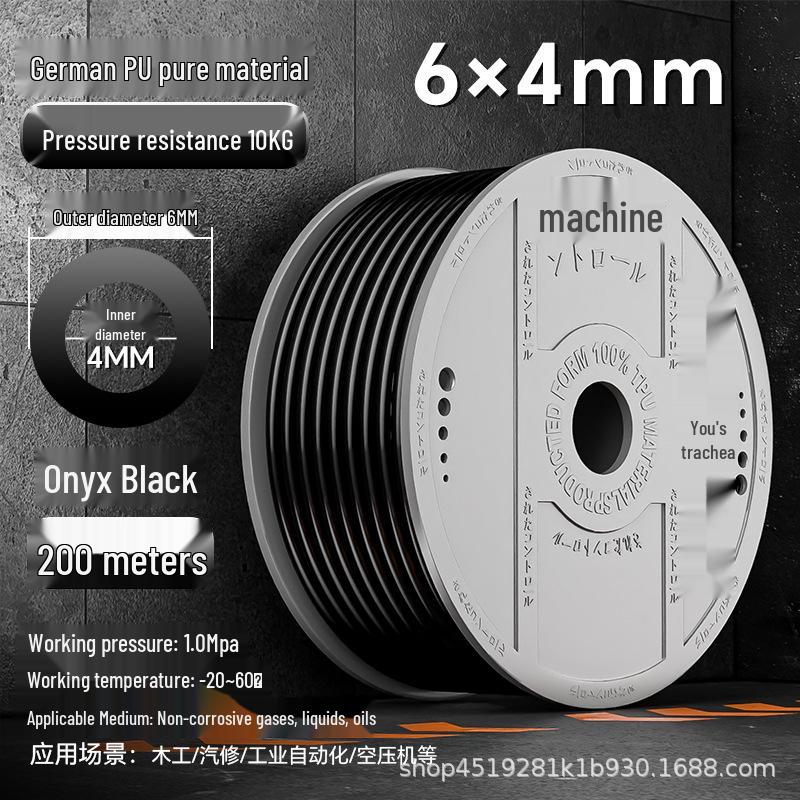 Zhuo Ji 8mm High-Pressure Transparent PU Air Hose for Air Compressors (Sizes: 4/6/10/12/14/16)