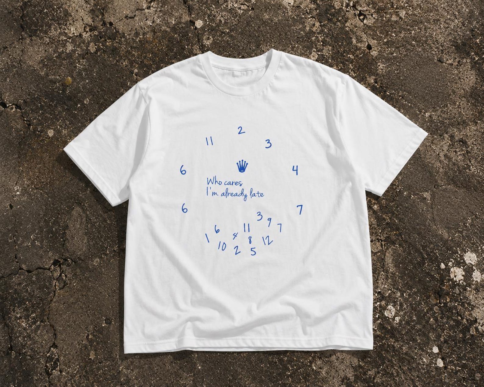 Who Cares Im Already Late Tee, Minimal Y2K Graphic Shirt, Oversized Streetwear T Shirt Aesthetic Unisex S