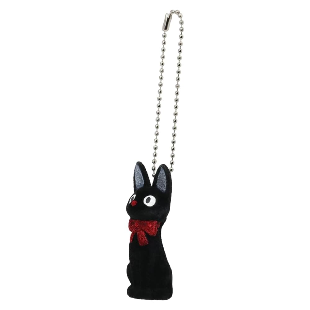 Studio Ghibli Sekiguchi Jiji Flocking Keychain 404865 - Cute Character Design, Durable Material, Collectible Accessory