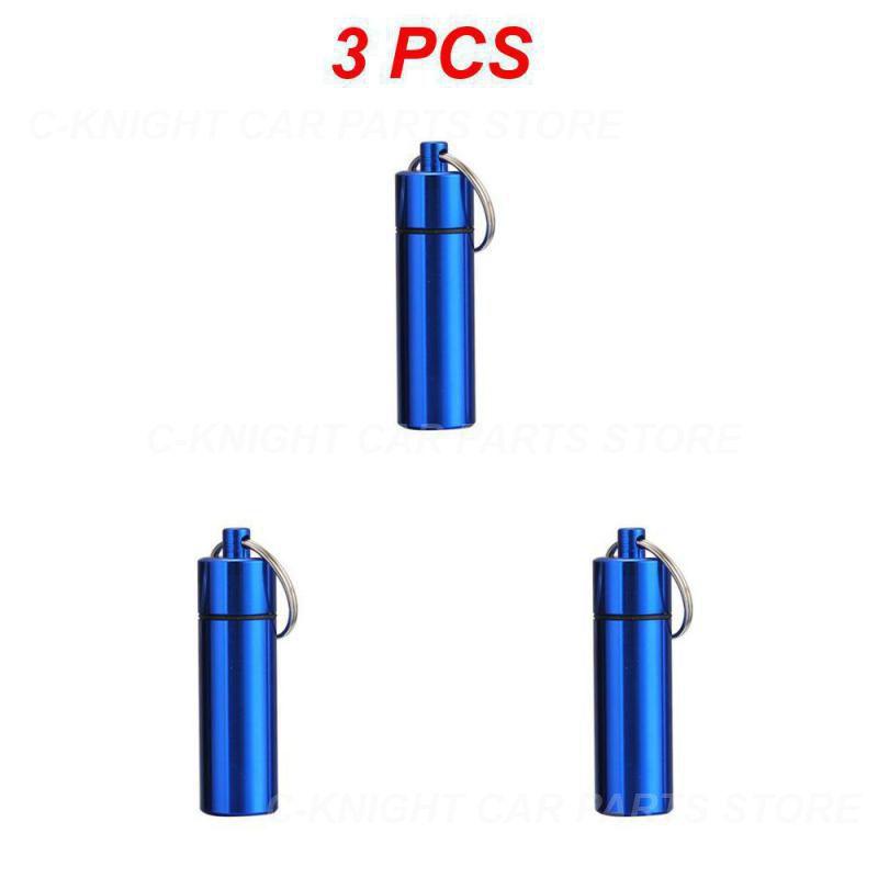 1 ~ 10PCS Aluminium Legierung Tragbare Pille Box Fall Wasserdicht Keychain Hängen Kapsel Flasche Container Reise Notfall