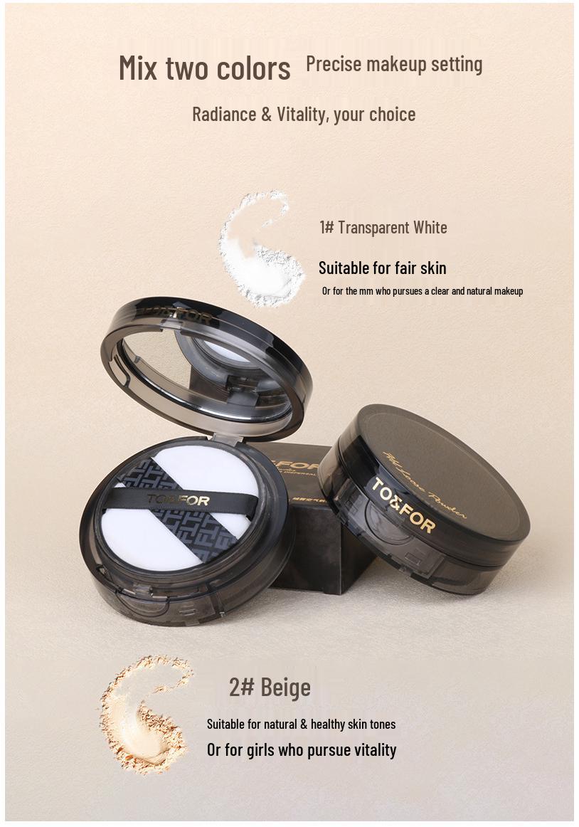 TO&FOR Velvet Mist Waterproof Loose Setting Powder - Oil Control, Lightweight, Invisible Finish