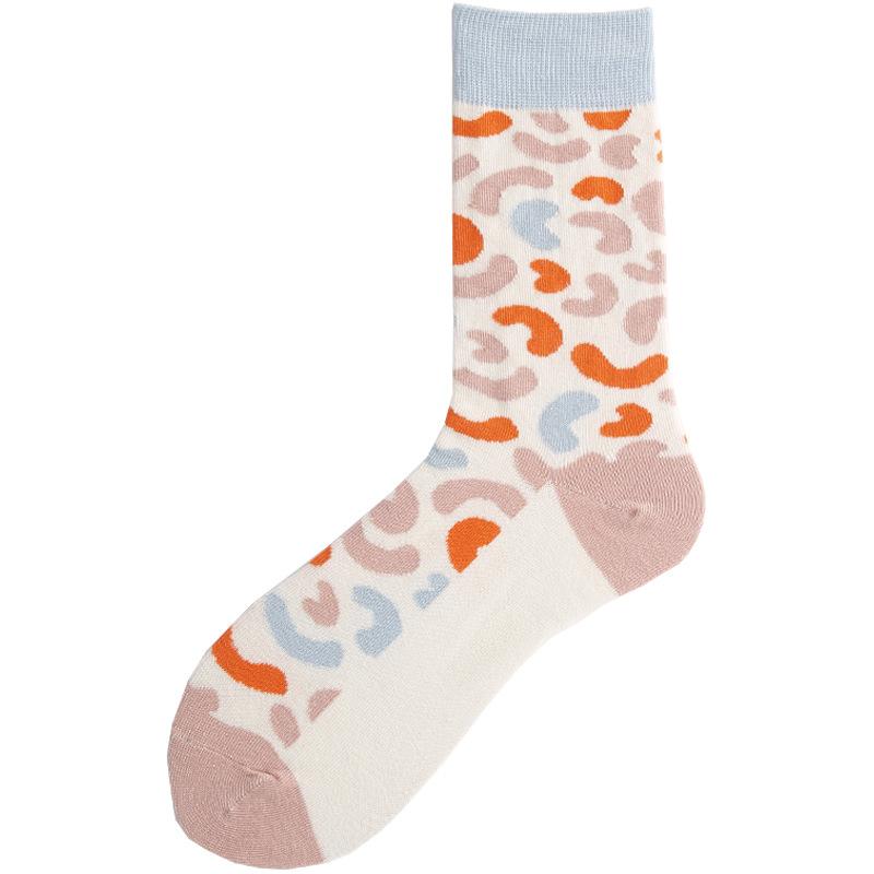 Summer Cotton Socks Trendy Socks Street Personality Illustrations Poached Eggs Harbor Jacquard Medium Tube Socks Socks Couple