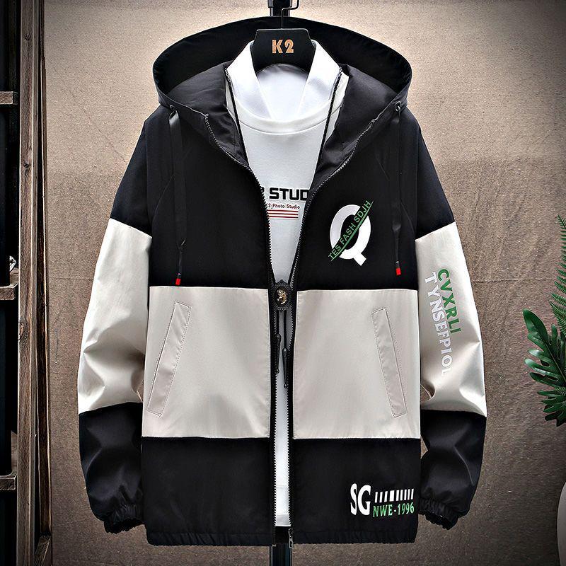 Pánská trendy pracovní bunda s kapucí v korejském stylu pro teenagery