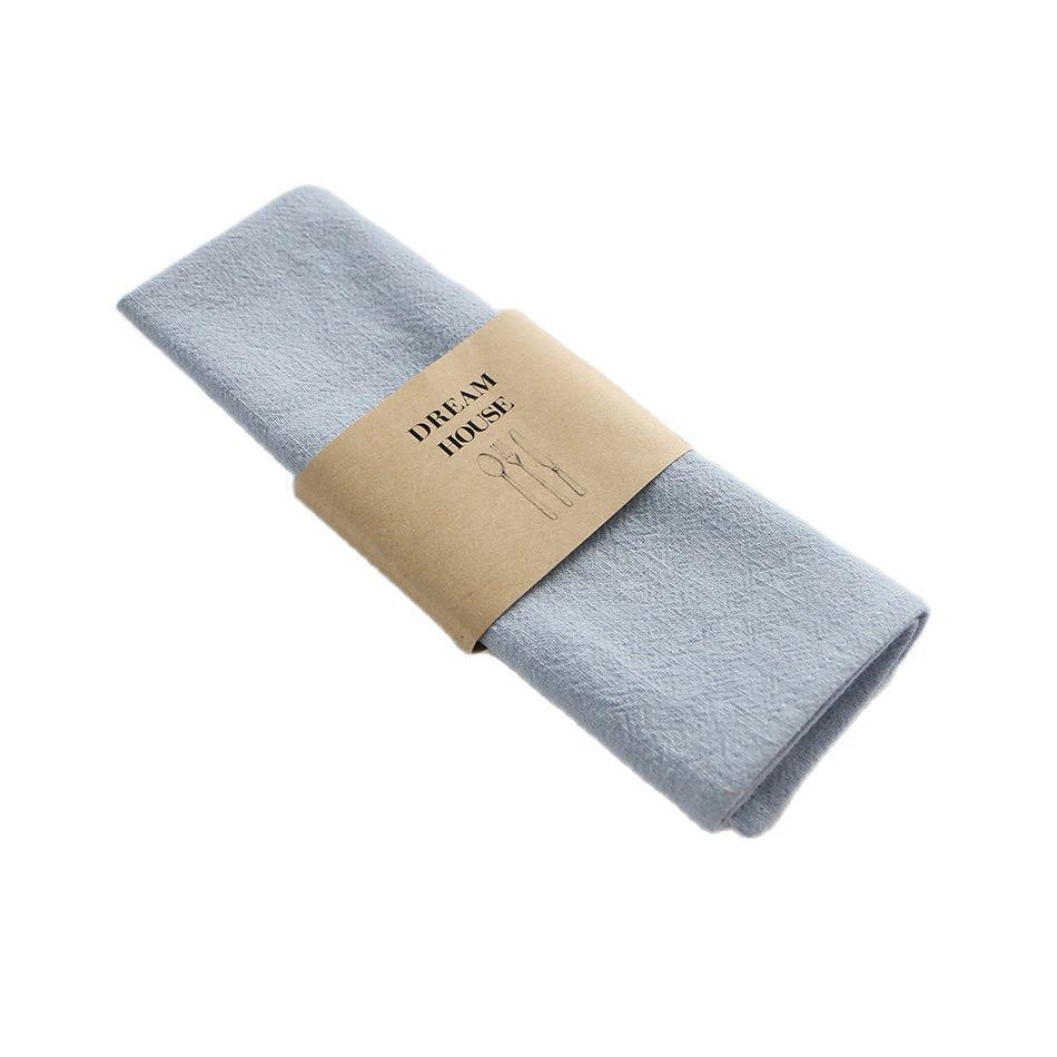 

2 шт. плотные хлопковые льняные салфетки, красочные многоразовые салфетки для мероприятий, домашнего использования, моющиеся, мягкие, для гостиничного качества, для декора стола 30x45cm небесно-голубой