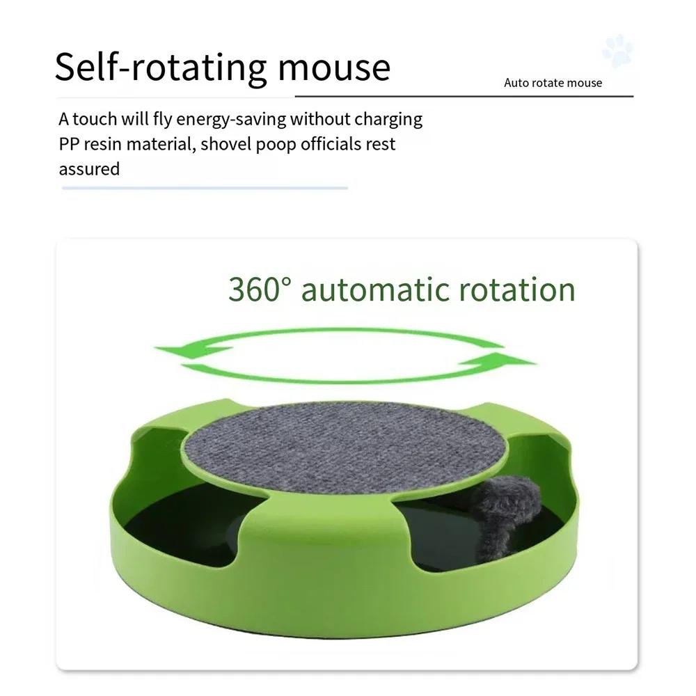 Katzenspielzeug, interaktives Kratzspielzeug für Katzen mit Kratzbrett und laufender Maus ohne Batterien, geeignet für Katzen jeden Alters