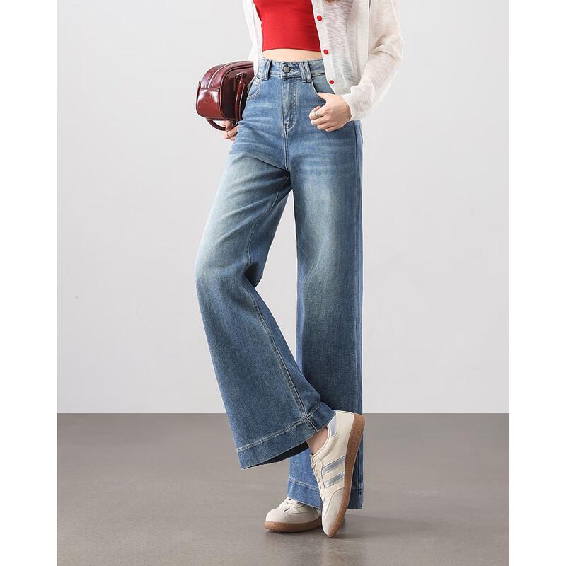 Jeans dritti larghi a vita alta da donna TERRE BLEUE