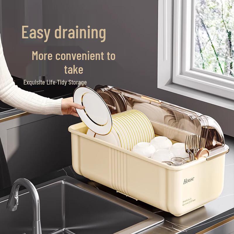 Guan Zhuojia Countertop Dish Drying Rack with Lid