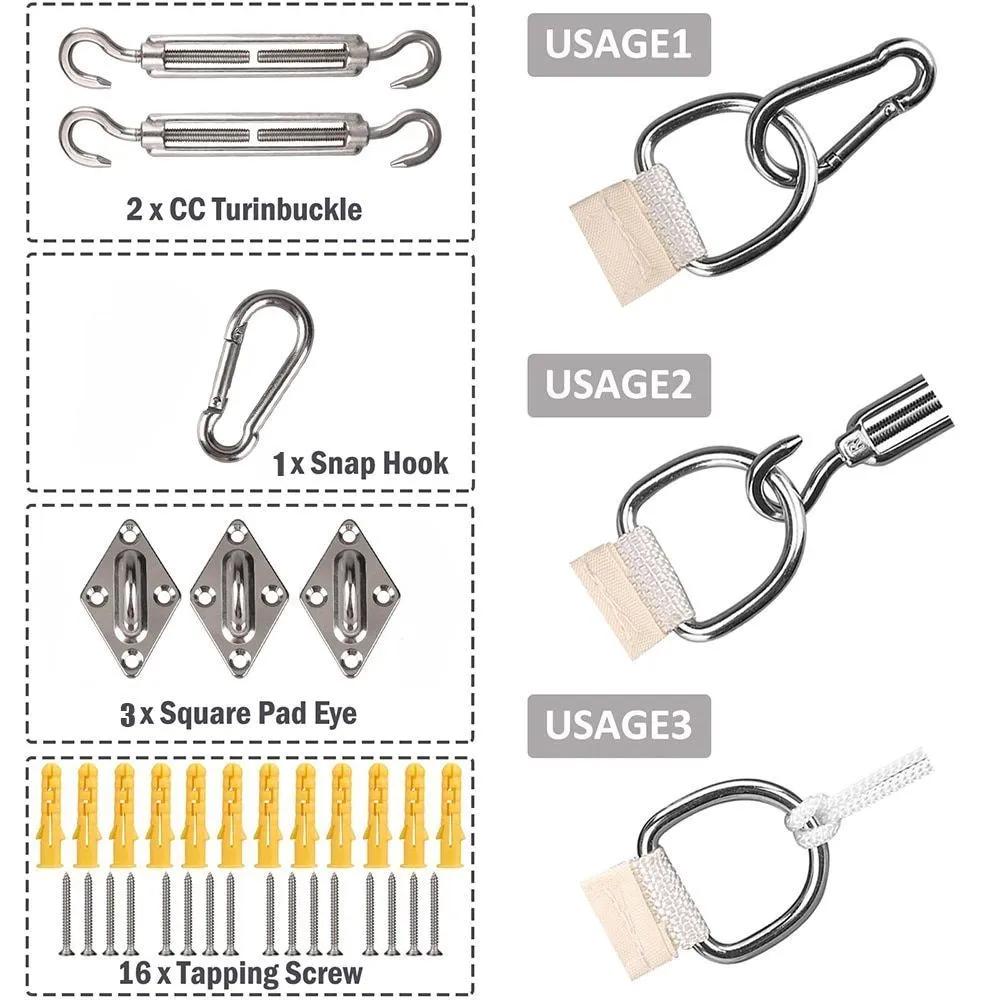 Skyggeseil, Triangle Garden Patio UV-bestandig vanntett polyestermarkise, svømmebassengmarkise, campingturseiltak