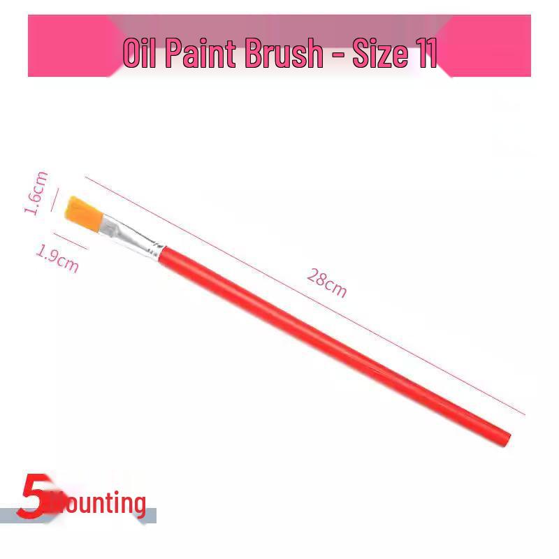 Flat Head Nylon Hair Touch-up Paint Brush for Art and Industry