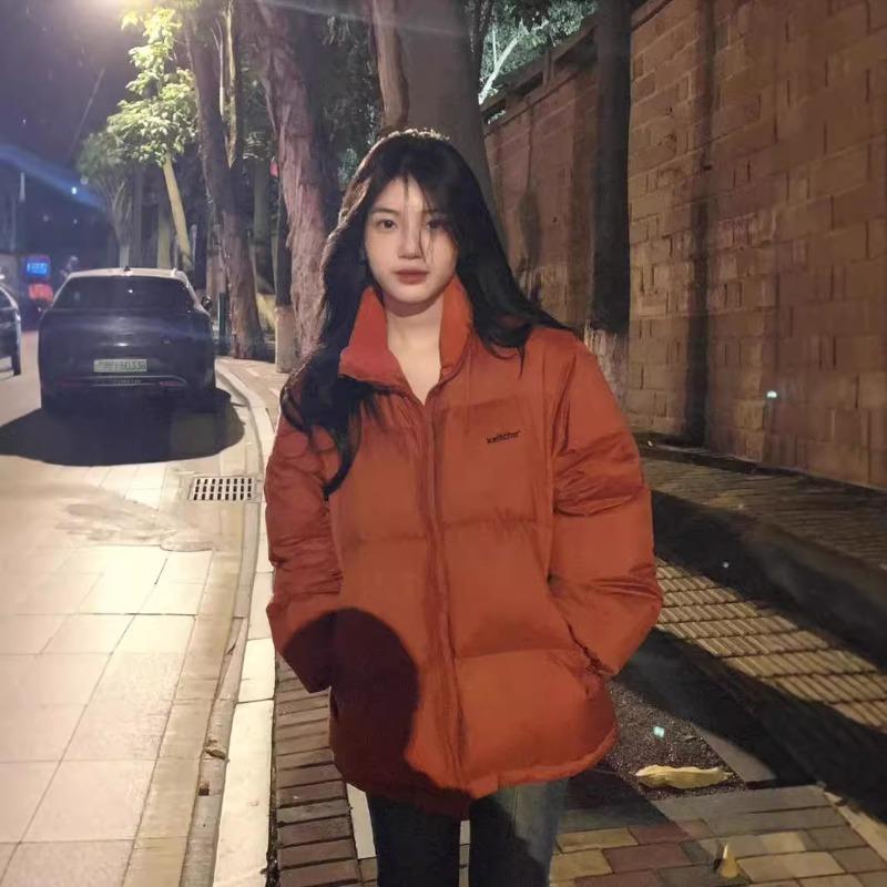 Orange Daunenjacke Damen kurz Stehkragen neu Winter Tide Marke locker Paar Brotjacke verdickt