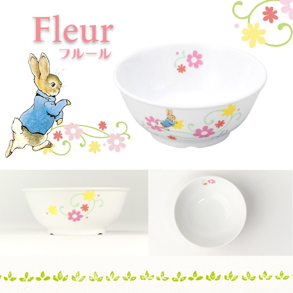 Rice Maruku Page Nursery School Reinforced Peter Rabbit TM 110B [11cm Children's Bowl] (Official) Light, Break-resistant Children's Tableware,