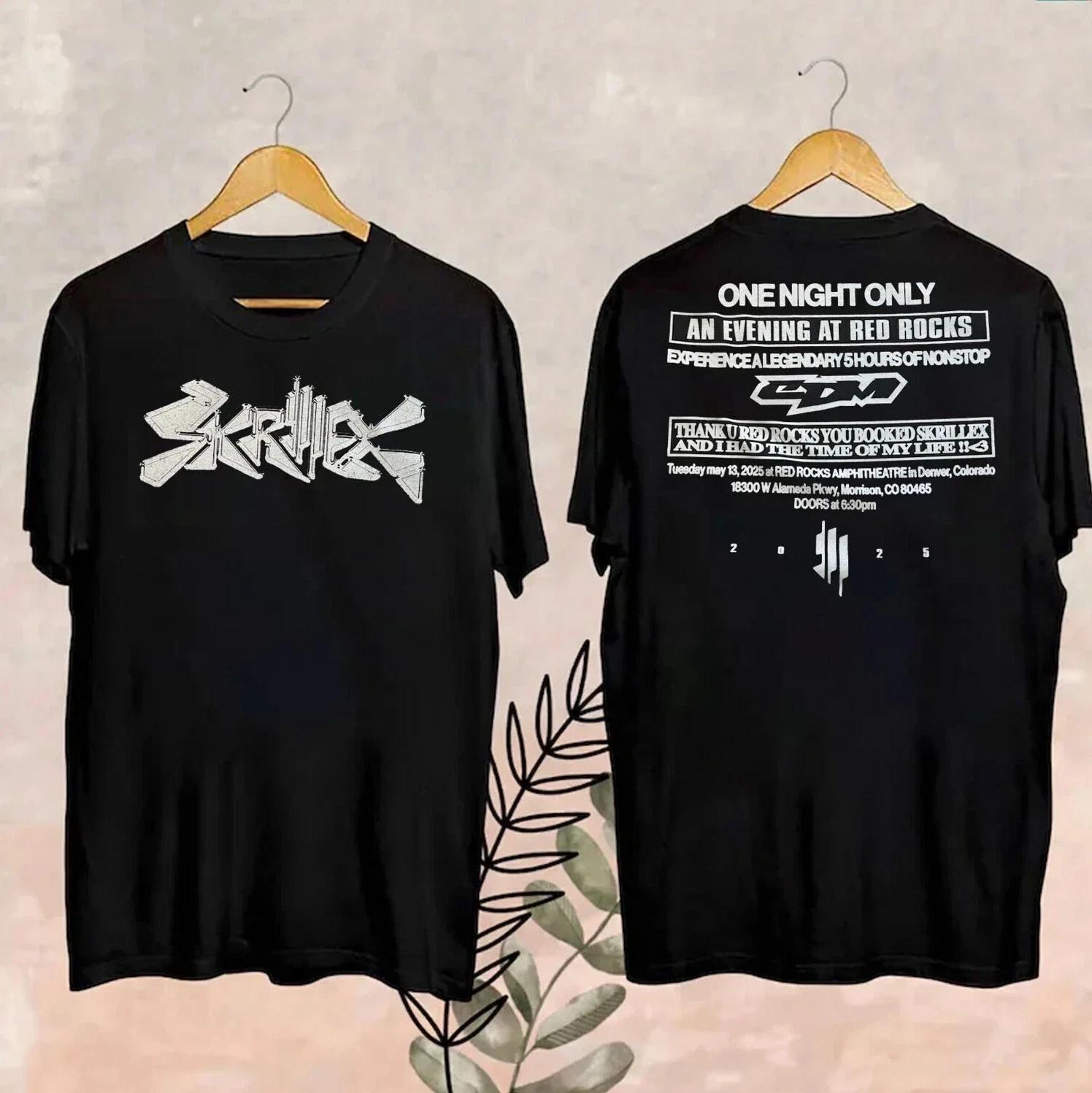 

HOT SALE - Skrillex Red Rocks 2025 Exclusive Black T-Shirt Reprint For Fan L