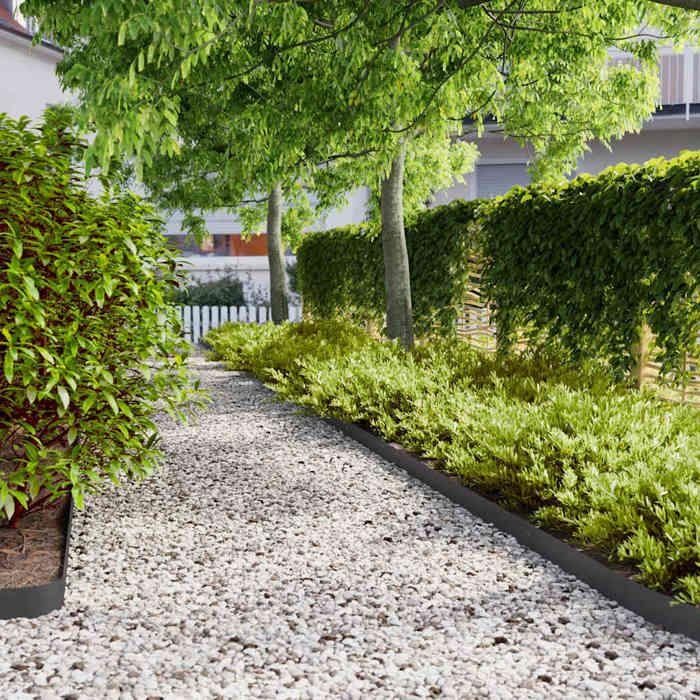 VidaXL Bordures de pelouse 50 pcs noir 10x103 cm acier laminé à froid, bordure de jardin, bordure de lit de jardin, bordure 860136