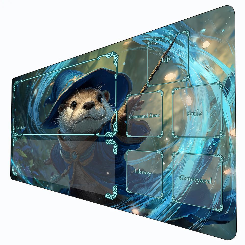 Otter Mage theme anime Magic Playmat Card Battle Gaming Mat with zone mtg playmat Xcm desk mat suitable for game gathering