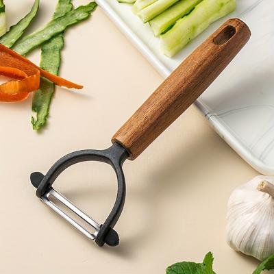 P/Y-Shaped Vegetable Peeler Stainless Steel Wooden Handle Peeler Handheld Potato Fruit Skin Slicer Fruit Vegetable Kitchen Tool
