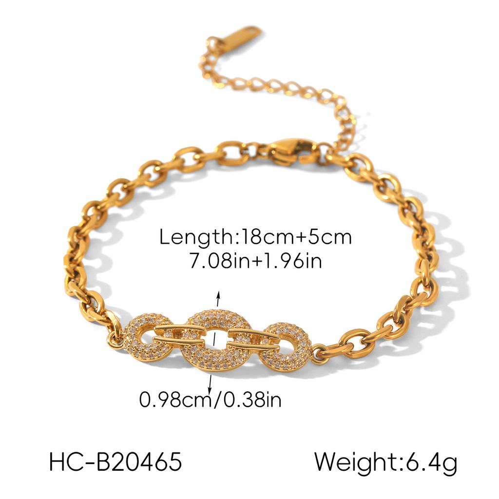 Euro-American Ins Style Micro-pave Bracelet for Women, High-end Zircon Jewelry, Niche Design Titanium Steel Accessories