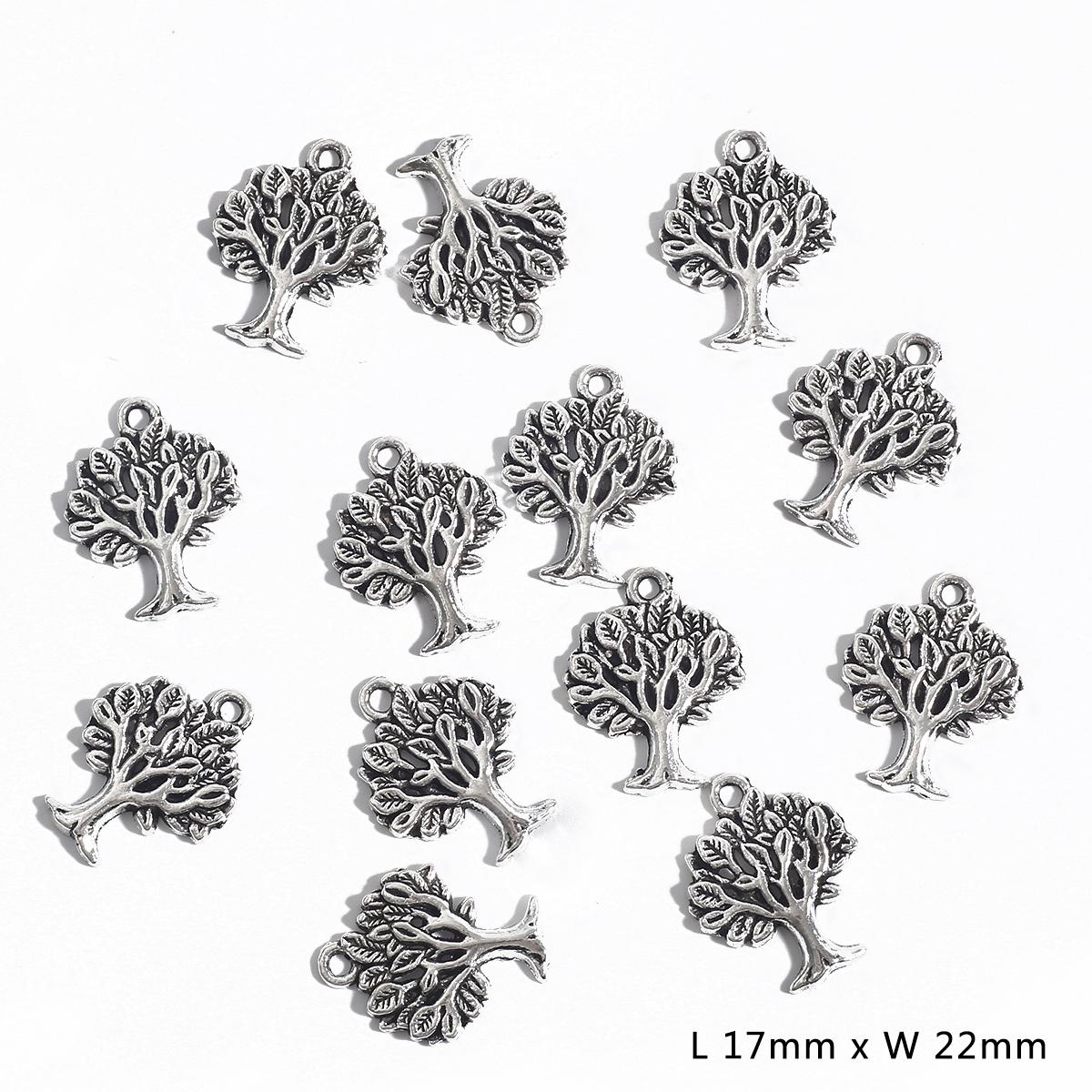 

10-30 шт. микс тибетских посеребренных подвесок в виде дерева для изготовления ювелирных изделий, аксессуаров для браслетов, фурнитуры для ювелирных изделий своими руками 05 17×22mm 10pcs серебряный