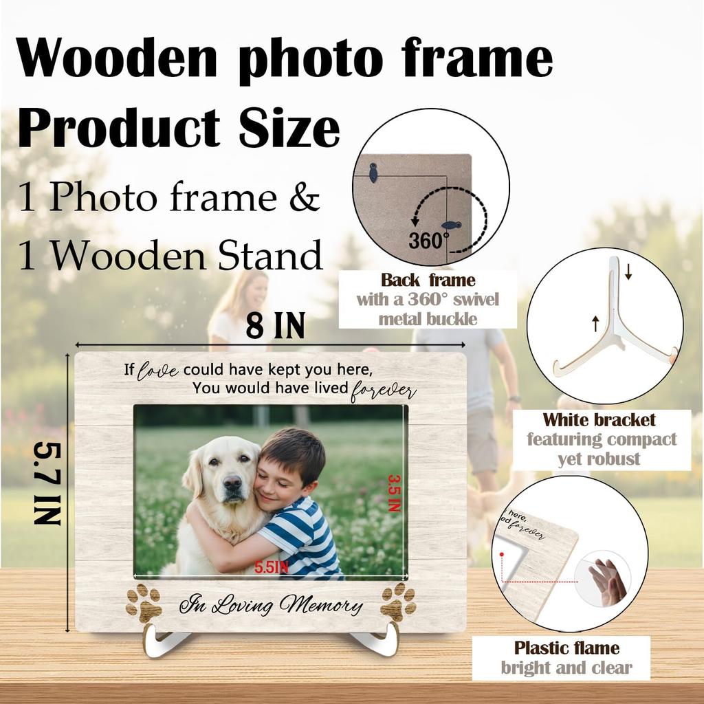 Dog Memory Memorial Gifts 4x6 Picture Frame, Dog Loss Sympathy Gifts Photo Frame, Pet Dogs in Loving Memory Picture Photo Frames 4"x6"for Desk