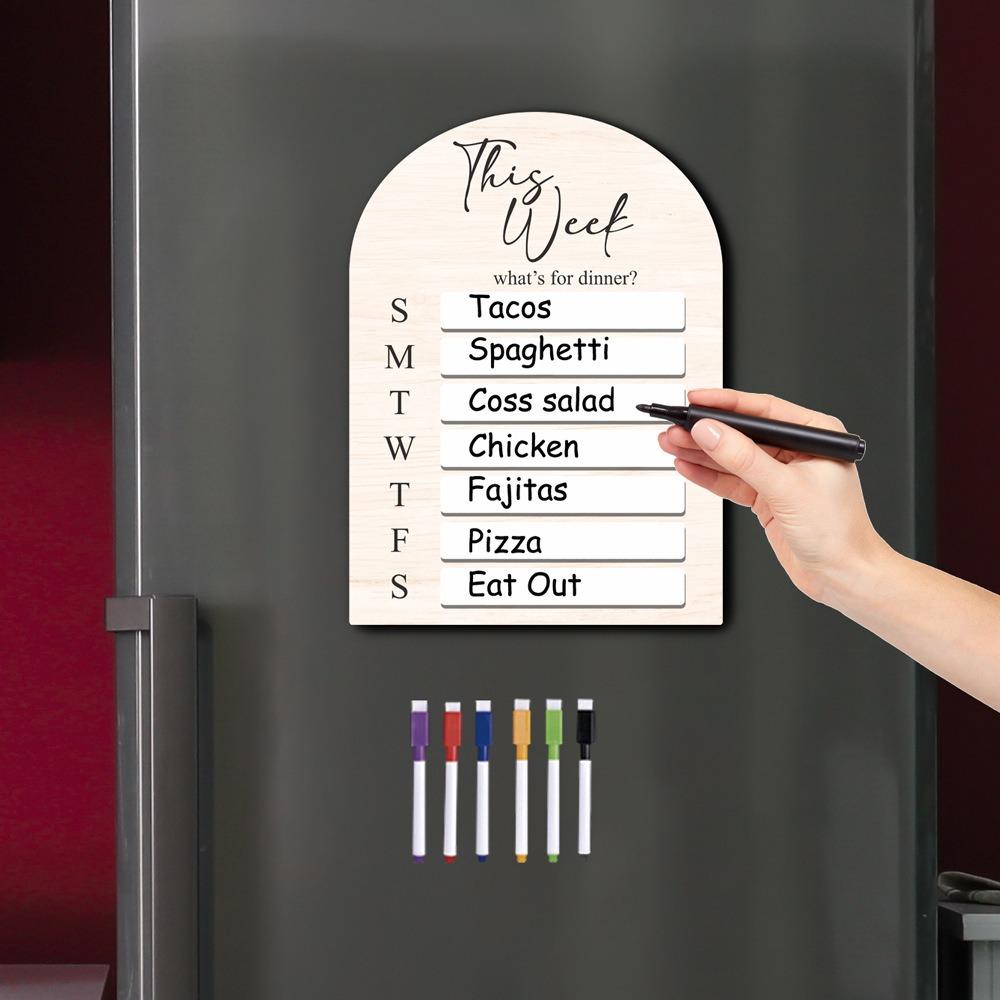 With Pen Weekly Food Menu Board Magnetic Meal Prep Board Multifunctional Food Planning Board Home