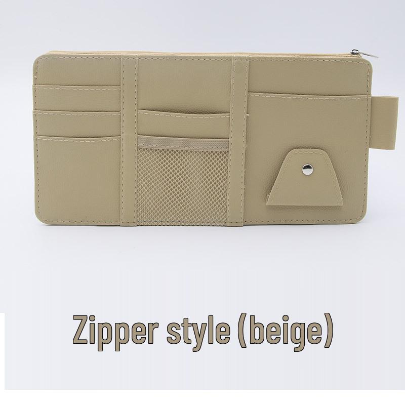 Multifunctionele Auto Zonneklep Organizer: Kaarthouder & Brilclip