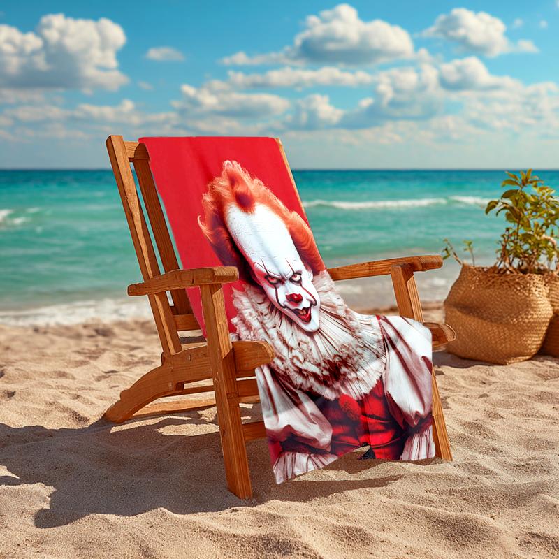 1pc Pennywise2 Beach Towel, Comfortable and Thick, and Swimming/Bath/Picnic/Camping Towel, Suitable for Seaside Beaches