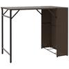 5 Piece Foldable Outdoor Dining Set Brown Poly Rattan