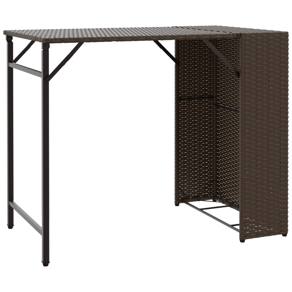5 Piece Foldable Outdoor Dining Set Brown Poly Rattan