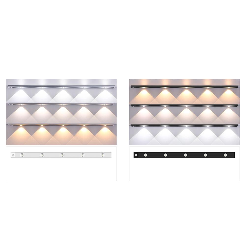 Motion Sensor LED Lights Ultra-thin Night Lamp USB Rechargeable Under Cabinet Lights 3 Color For Closet Lighting