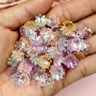 Sonnenblumenform Armband Halskette Lose Spacer Perlen 9,5mm DIY Acrylperlen Handgefertigt Für Schmuckherstellung 100 Stück Zubehör