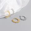 ANENJERY Beads Hoop Earrings for Women French Gold Silver Small Circle Earrings Jewelry Wholesale