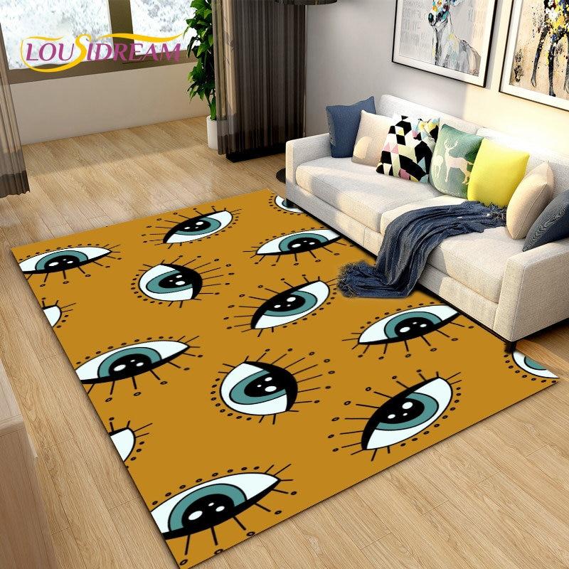 Teppich mit Baum des Lebens, böser Blick, Hamsa-Palme, Mandala-Teppich, Teppich für Wohnzimmer-Dekoration, Kinder spielen, Krabbeln, rutschfeste Bodenmatte