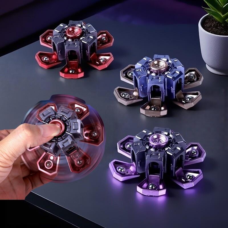 Creative EDC Hexagonal Spinner Toy High Speed Rotating Fingertip Gyroscope Stress Relief Sensory Gadget for Adults Office Relax