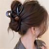 Simple Coffee Color Large Hair Claw Durable Shark Clip Elegant Back Head Updo Hair Clip Women Summer Daily Hair Accessories