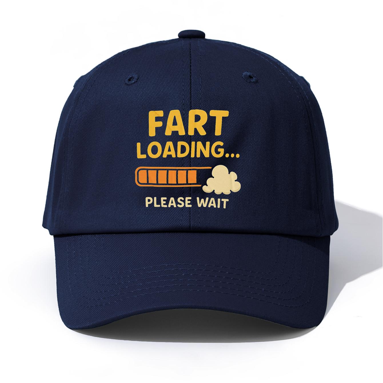 

1pc FART LOADING Print Baseball Cap for Adults,Minimalist Retro Style Casual Soft Adjustable Dad Hat,Perfect As Gift темно-синього кольору