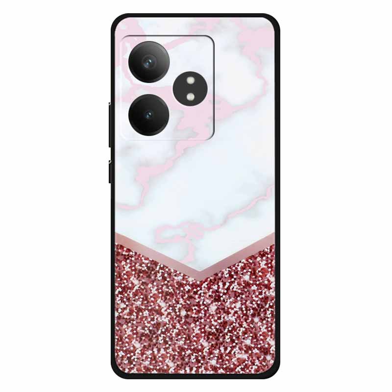 For Realme GT 6T Case Soft Feeling Silicone Luxury Phone Covers For Realme GT 6 GT6 Cases TPU Painted Marble Beautiful GT6t Wolf