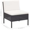 6 Piece Garden Lounge Set with Cushions Poly Rattan Black
